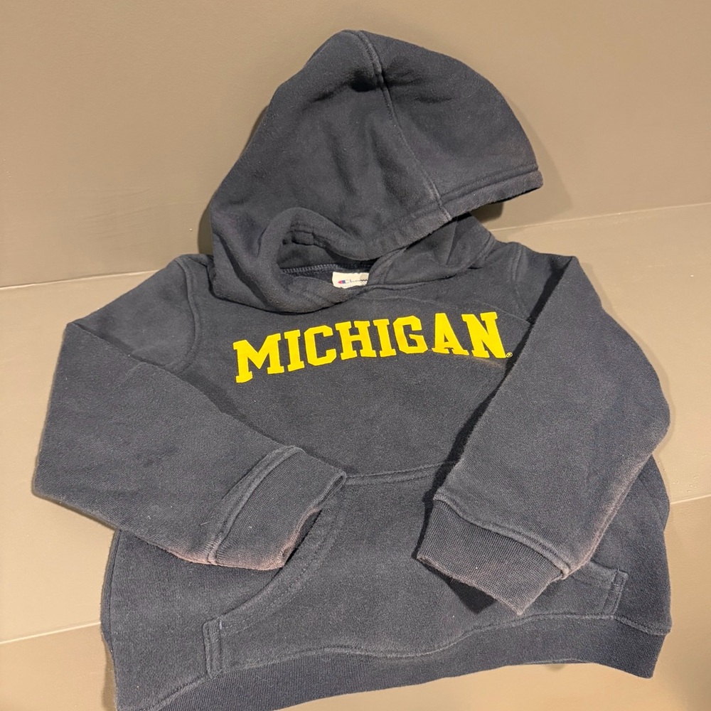 Toddler 4T - Michigan Navy Hoodie with Yellow Logo